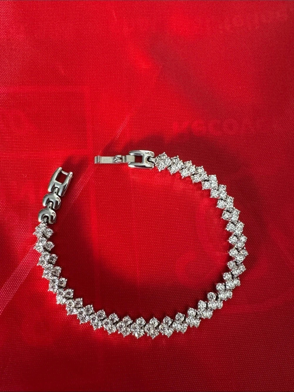 Rhinestone Tennis Bracelet in Silver plated Brand New NWOT!!